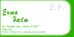 erno halm business card